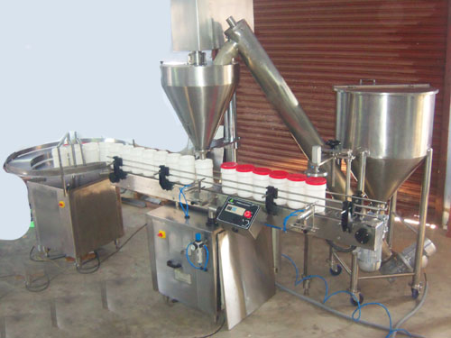 Automatic Powder Filling Machine with inclined screw conveyor