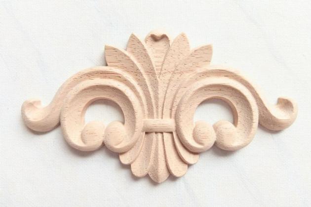 Decorative Ornament OAK Wood Carved Rosette