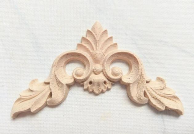 Decorative Ornament OAK Wood Carved Rosette