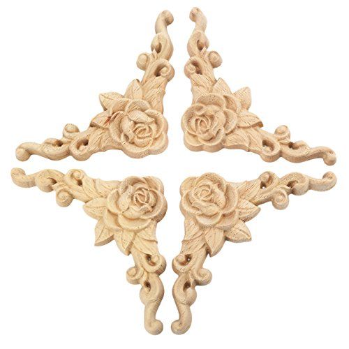 Wood Carving Rosette Applique Wood Embellishments Ornate Furniture Appliques Wood Onlay Furniture Su