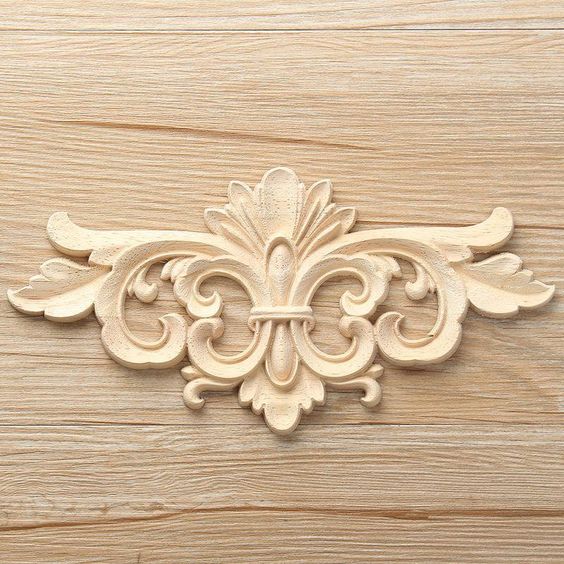 Decorative Ornament OAK Wood Carved Rosette