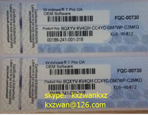 Windows win 7 Professional pro oem COA sticker FPP coa Label