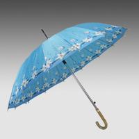 Nice Flower Satin Umbrella, Satin Fabric, Stronger 16 Ribs,Promotional Gift for Customers, Daily Use