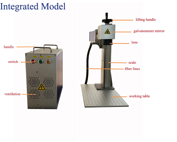 Factory price 20W 30W fiber laser metal marking machine used for aluminum gold silver brass 