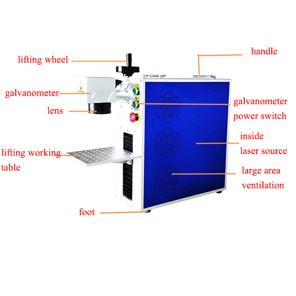 China supply CNC 20W portable fiber laser marking machine metal engraving caving machine