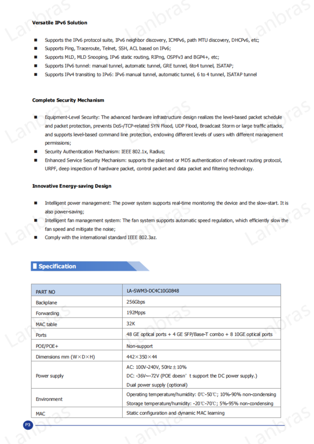 Managed Ethernet Switch With 48 GE