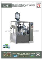 LX-117: Automatic Horizontal Pick, Fill And Seal Machine With Piston Filler For Pouch .