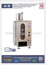 LX-65: Fully Automatic, Single Head Vertical Form, Fill And Seal Pouch Packing Machine With Gravity