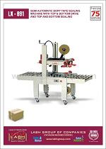 LX-891: Semi Automatic Bopp Tape Sealing Machine With Top & Bottom Drive And Top And Bottom Sealing