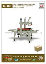LX-893: Semi Automatic Bopp Tape Sealing Machine Side Drive And Top And Bottom Sealing