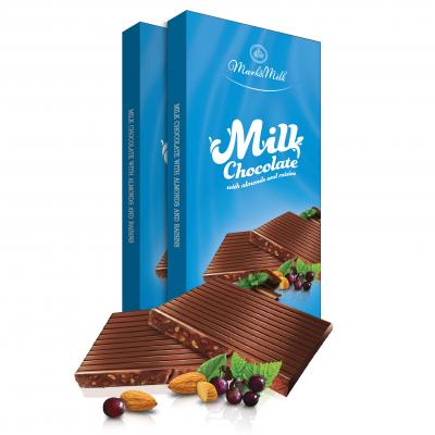 Milk Chocolate With Almonds And Raisins 100g