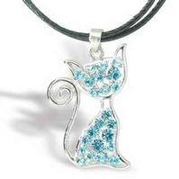 Cat charm with Ribbon chain