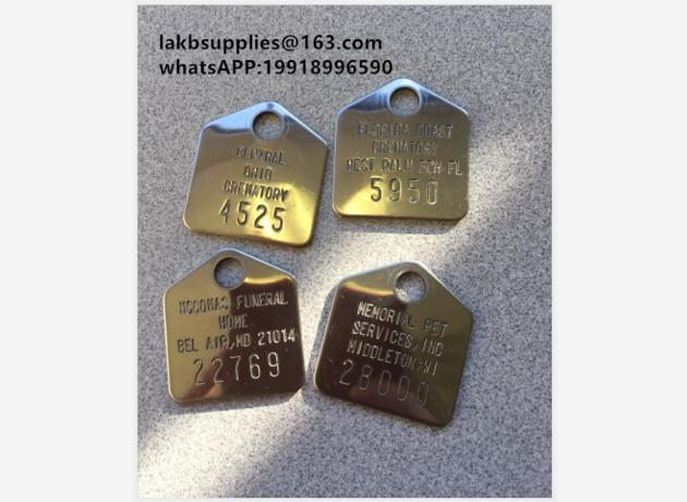 Identification Tags for Human and Pet Stainless Steel Cremation 