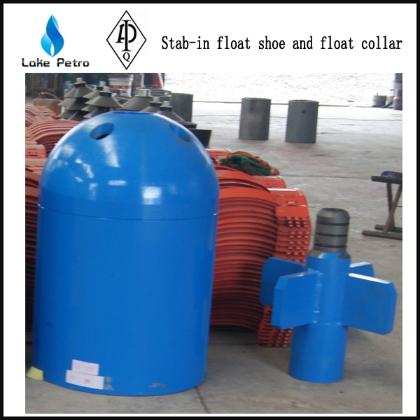Stab in float shoe and flaot collar 