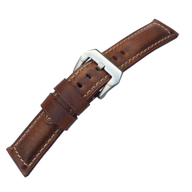 Leather Watch Band Brown 16mm 18mm