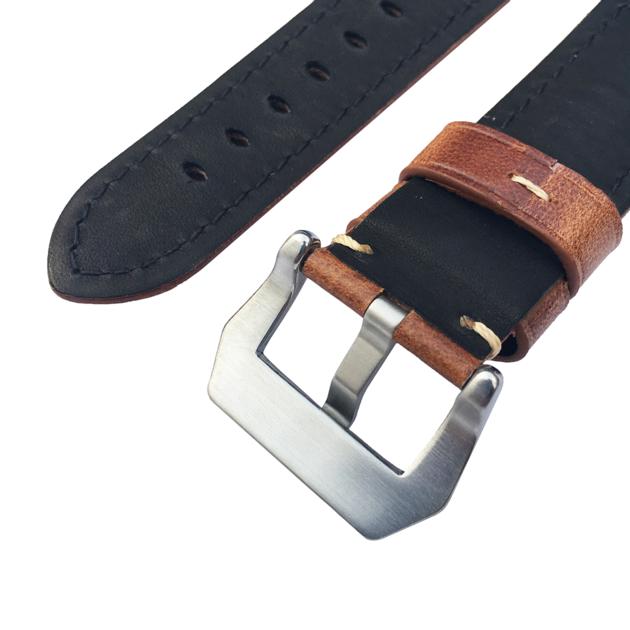 Leather Watch Band Brown 16mm 18mm