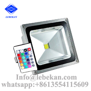 Remote control color changing 30w 50w 100w 150w 200w reflector rgb led flood light ip65