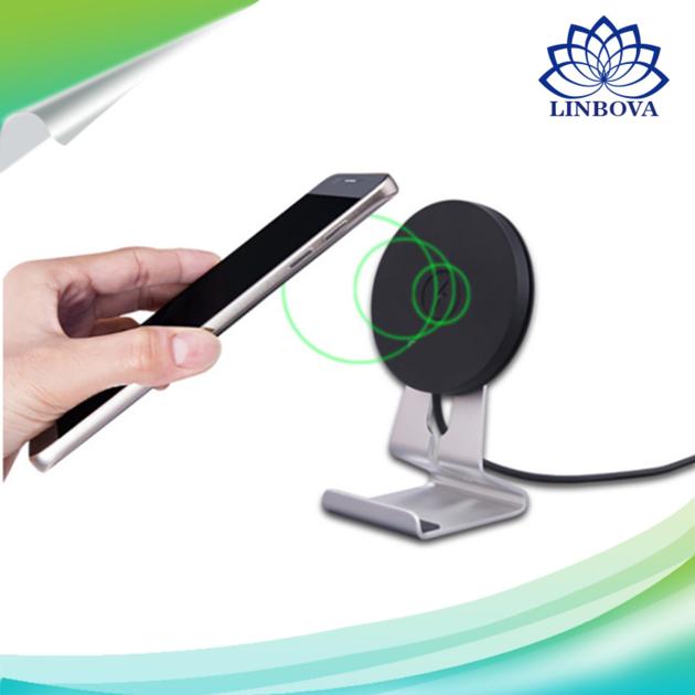 Qi Certified Stand Wireless Fast Ultra Slim Charger with Two Coils