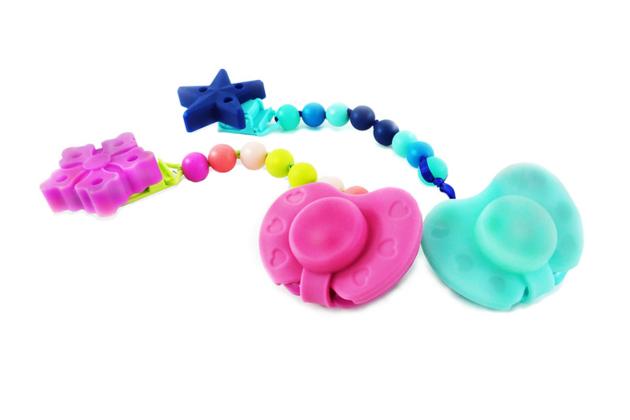 Baby collapsible flip pacifier clip with chain