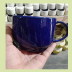 half mug ceramic, stoneware