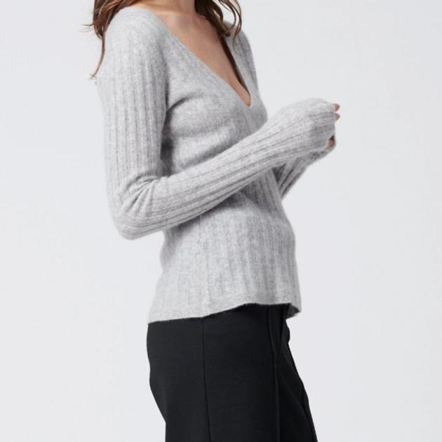 Cashmere Scoop Sweater Cement