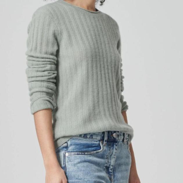 Cashmere Ribbed Sweater Mist