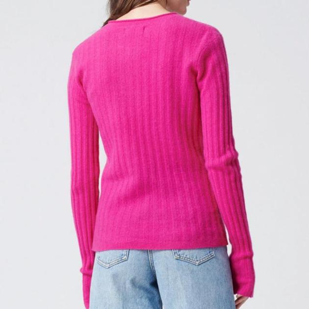 Cashmere Ribbed Sweater Fuchsia