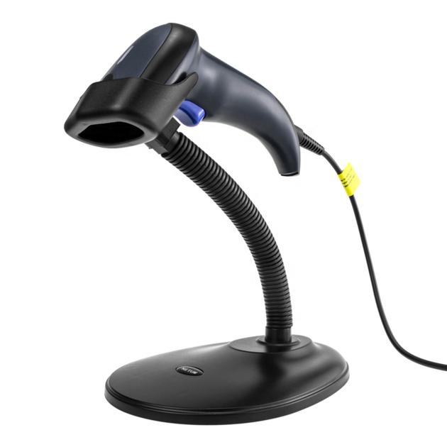 Bluetooth portable 1D 2D qr code reader wired wireless barcode scanner android with stand