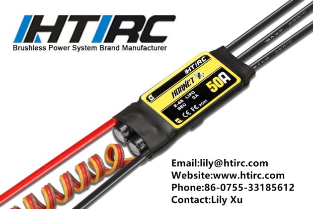 HTIRC Hornet 50A 2-6s Brushless ESC Speed Controller mini 50A for RC airplane,brushless motor speed 