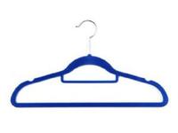 Suit hanger with tie bar and indent 