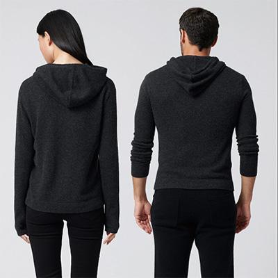 Unisex Cashmere Hoodie Smoke 