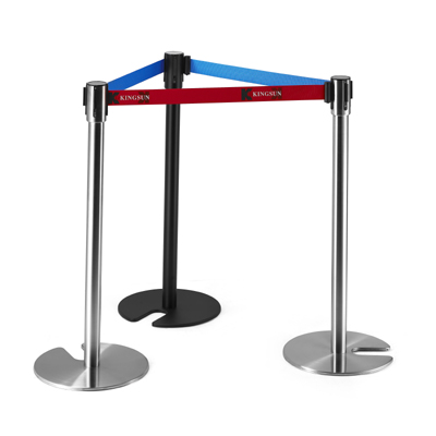 Stackable Retractable Belt Stanchion with Cement Base