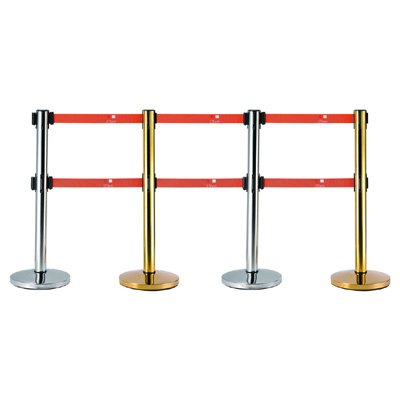 Double Head Retractable Belt Crowd Control Barrier with Cement Base
