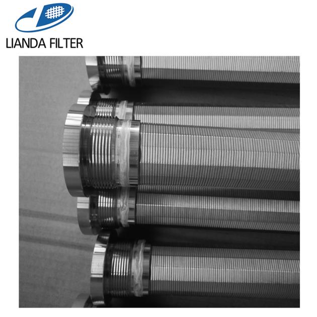 316 316L stainless steel wedge wire screen filter candle with thread adapter connection 