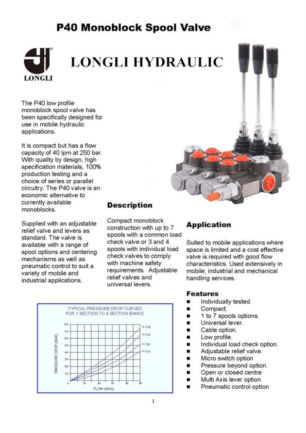 3P40 Low Profile Monoblock Spool Valve
