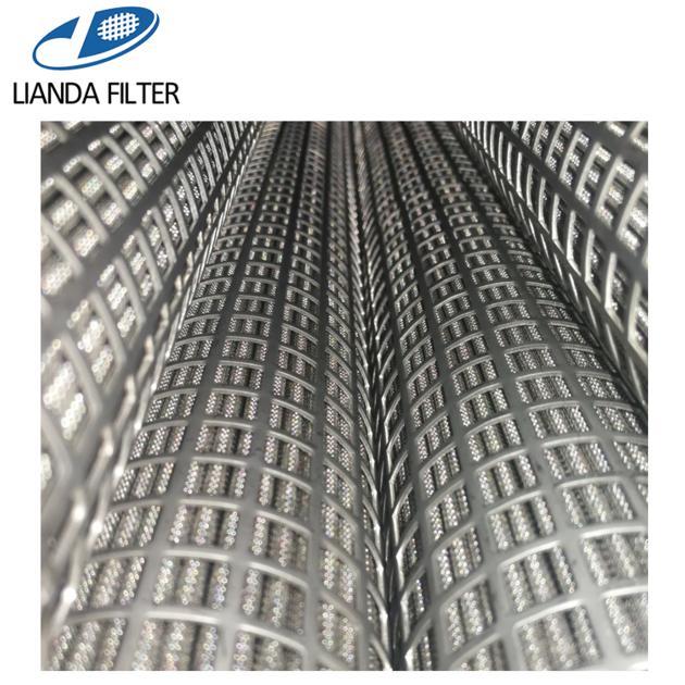 Pleated metal mesh sintered metal fiber felt polymer melt filter cartridge 