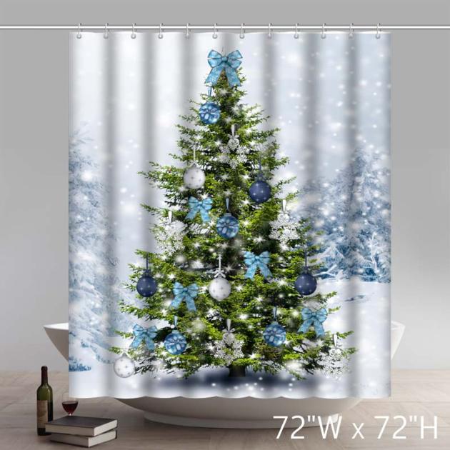 Christmas Tree Waterproof Kitchen Bathroom Shower Curtains