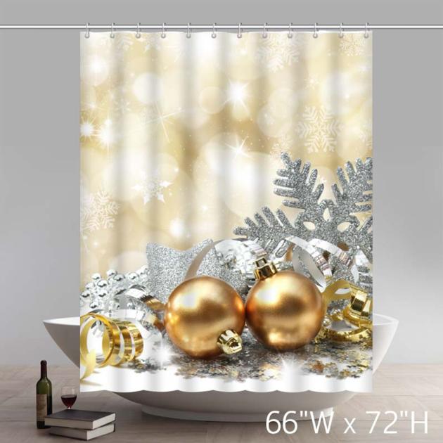 Christmas Bell Snowflake Pattern Gold Shower