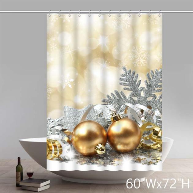 Christmas Bell Snowflake Pattern Gold Shower