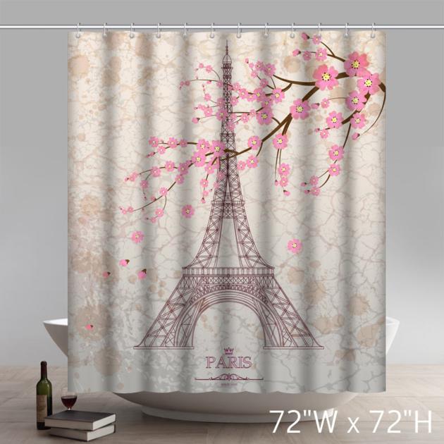 Beautiful Eiffel Tower Pencil Sketch Shower Curtains