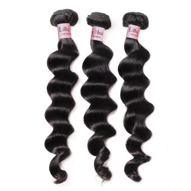 Lolly Virgin Human Hair 3 Bundles Loose Deep Wave Human Hair Extensions