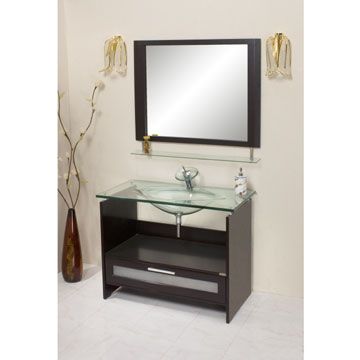 Integral Glass Vessel Vanity