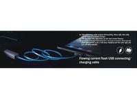 Flowing current flash USB connecting/charging cable