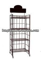 Custom 4 Tier Stainless Steel Retail Display Rack With Chrome / Zinc Plating