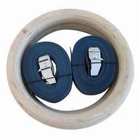 Wooden/Iron Gym Rings with Chrome Cam Buckle