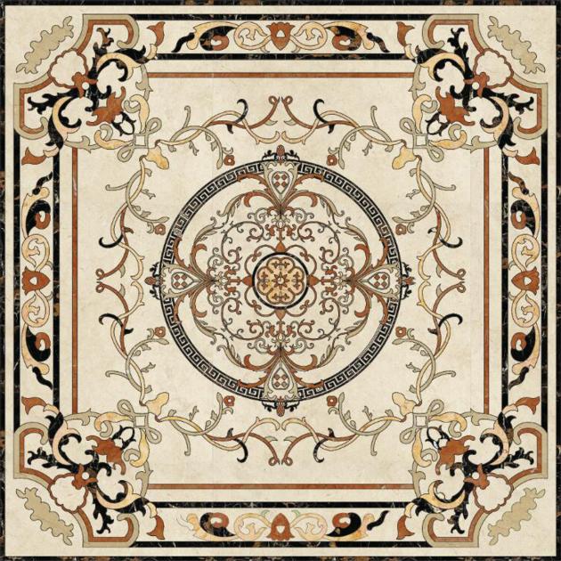 Big Size 240x240cm Medallion Flower Waterjet Marble Floor Design Tiles