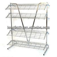 Shoe rack, 2-sided 4' wide x 66
