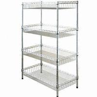Kitchen Rack/Wire Shelf/Chrome Rack/Wire Mesh Shelving with 1.2mm Upright Thickness 