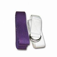 Yoga Strap, Made of Cotton and Linen, with Steel Ring