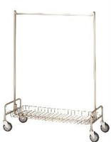 functional rolling clothing rack with wheels &basket